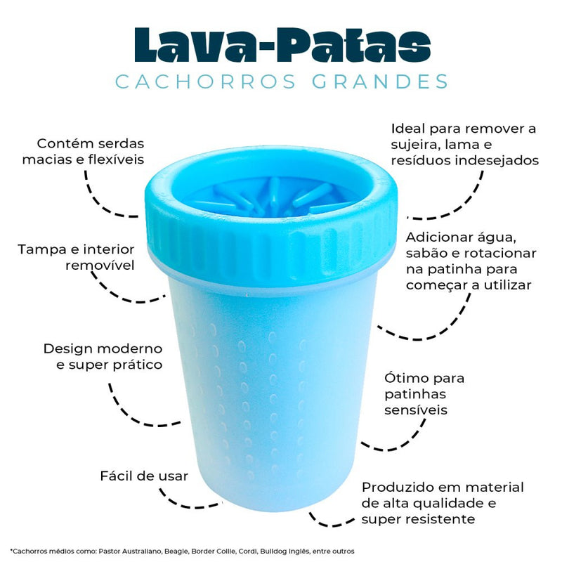 Lava-Patas para Cachorros Grandes - Azul